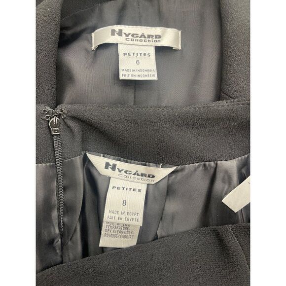 Nygard Petite Black 2 Piece Crape Skirt Suit Size 8P Skirt (6P jacket) - Picture 10 of 11